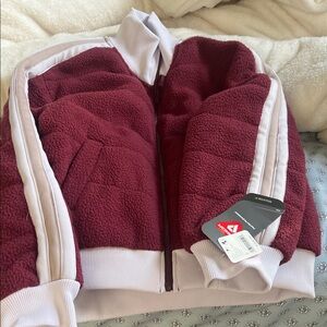Free People Burgundy and Light Pink Jacket